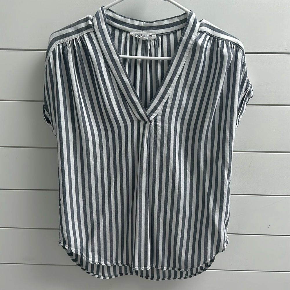 Workshop Navy/White Striped Top Small